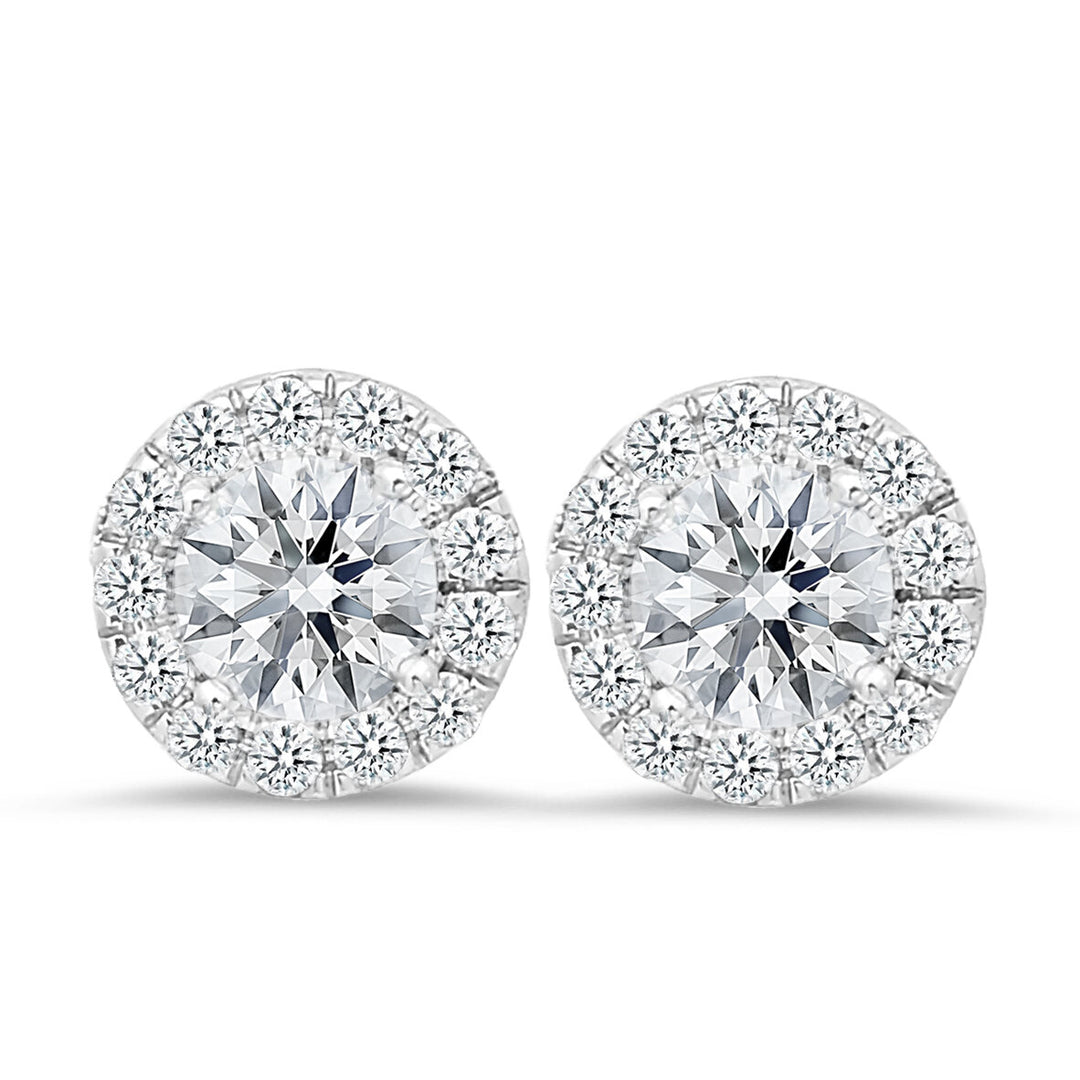 18K white gold 2.00 carat diamond stud earrings - SKU#: 24912-2.00CT
