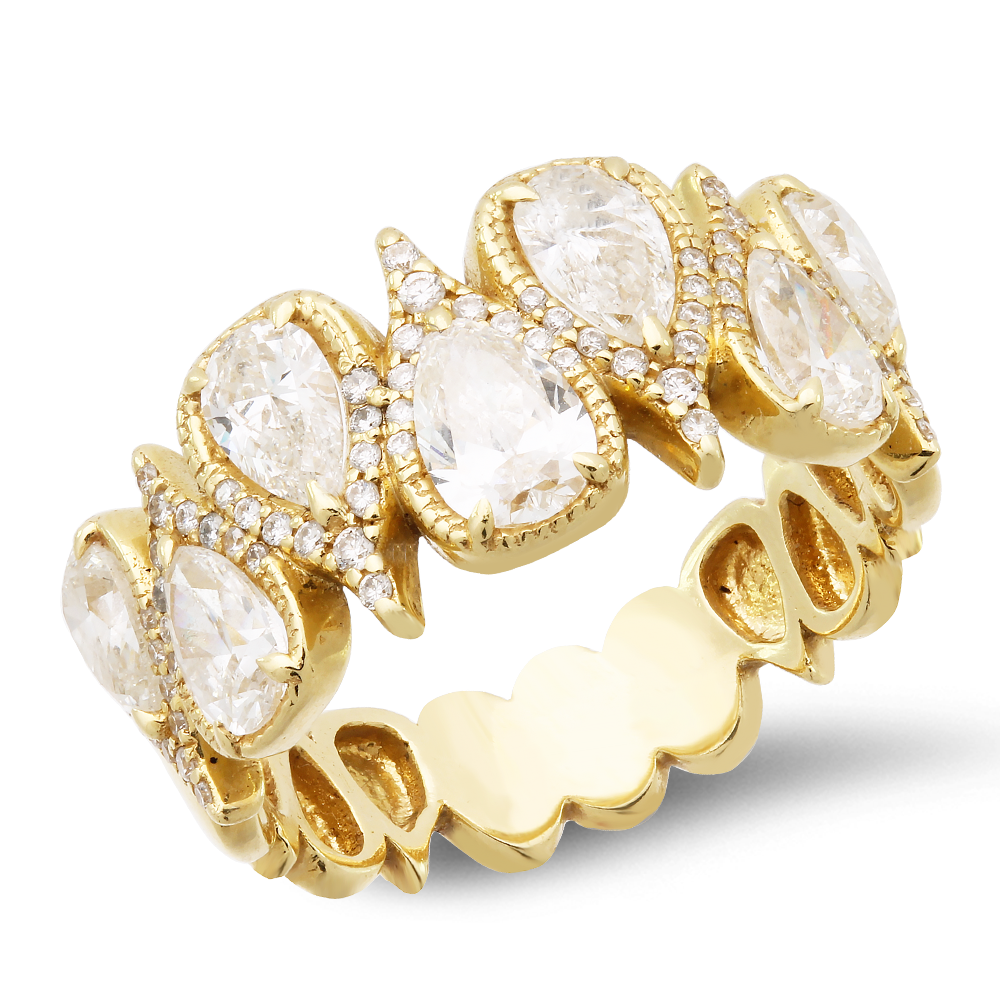 18K yellow gold diamond ring - SKU#: 27714