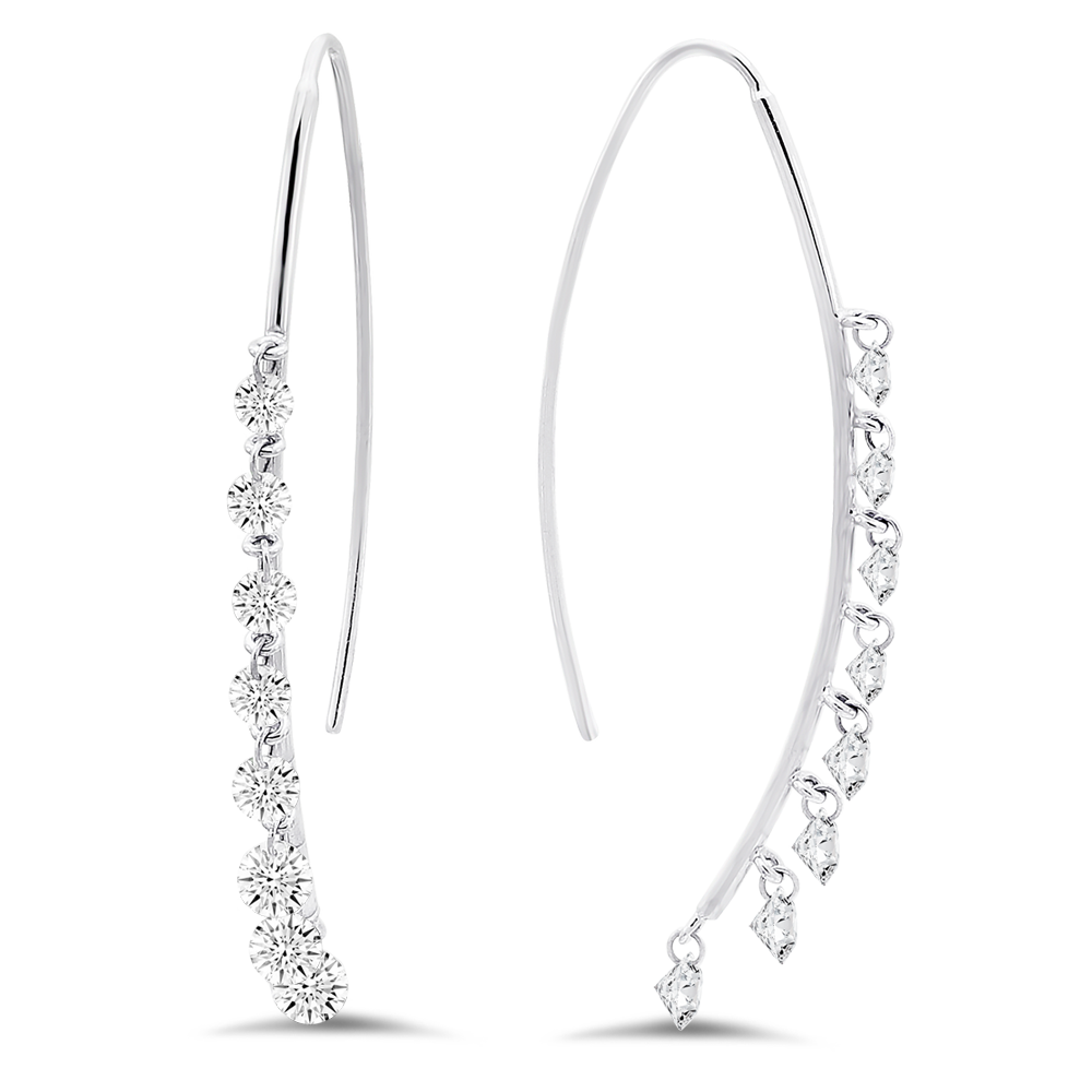 18K gold diamond earrings - SKU#: 28569