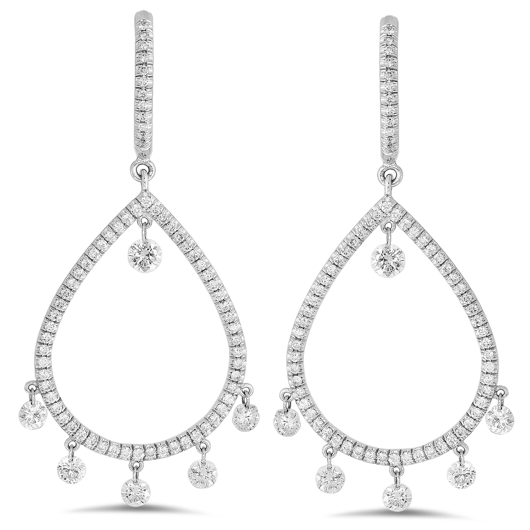 Laser-pierced diamond earrings - SKU#: 28661