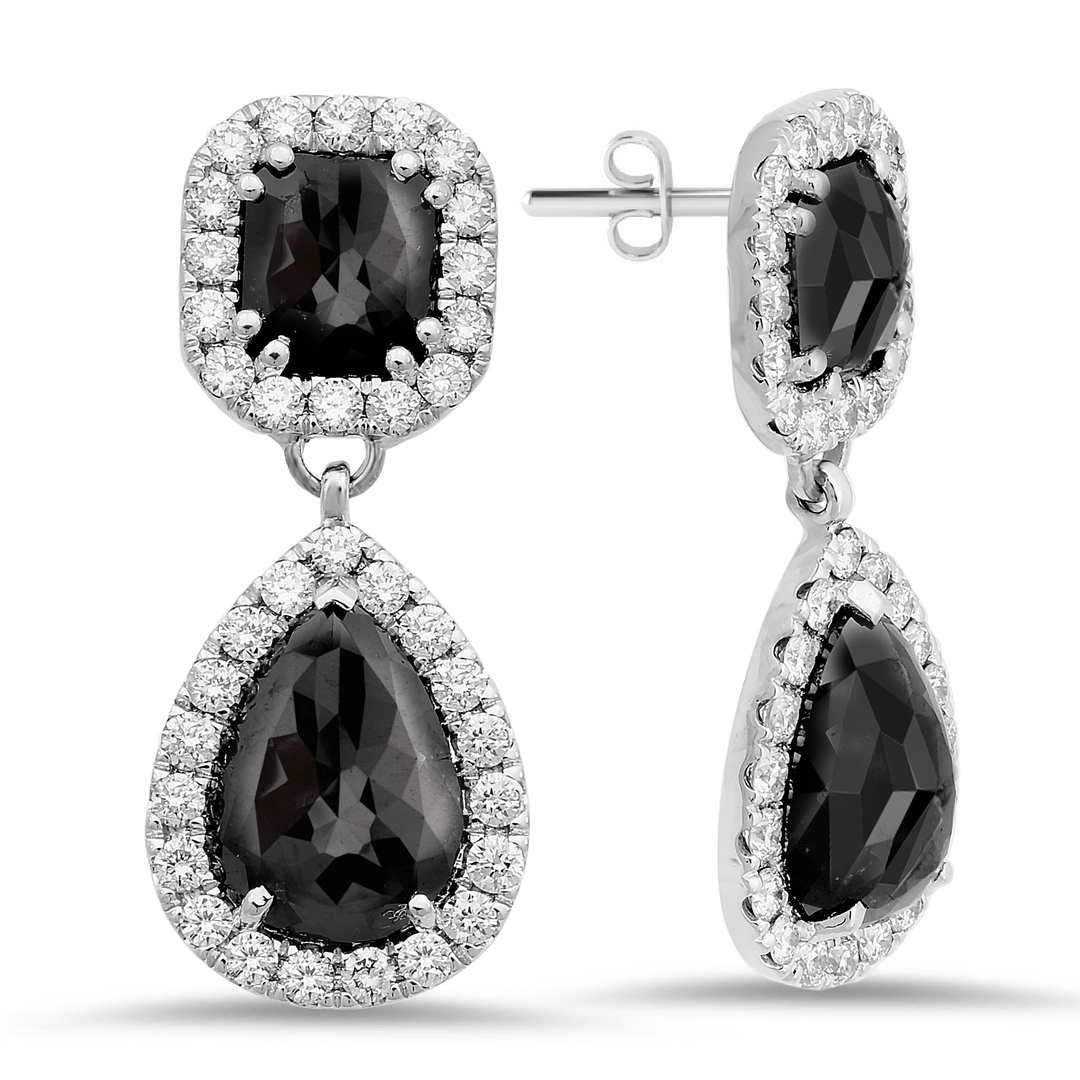 Black diamond drop earrings - SKU#: 29562