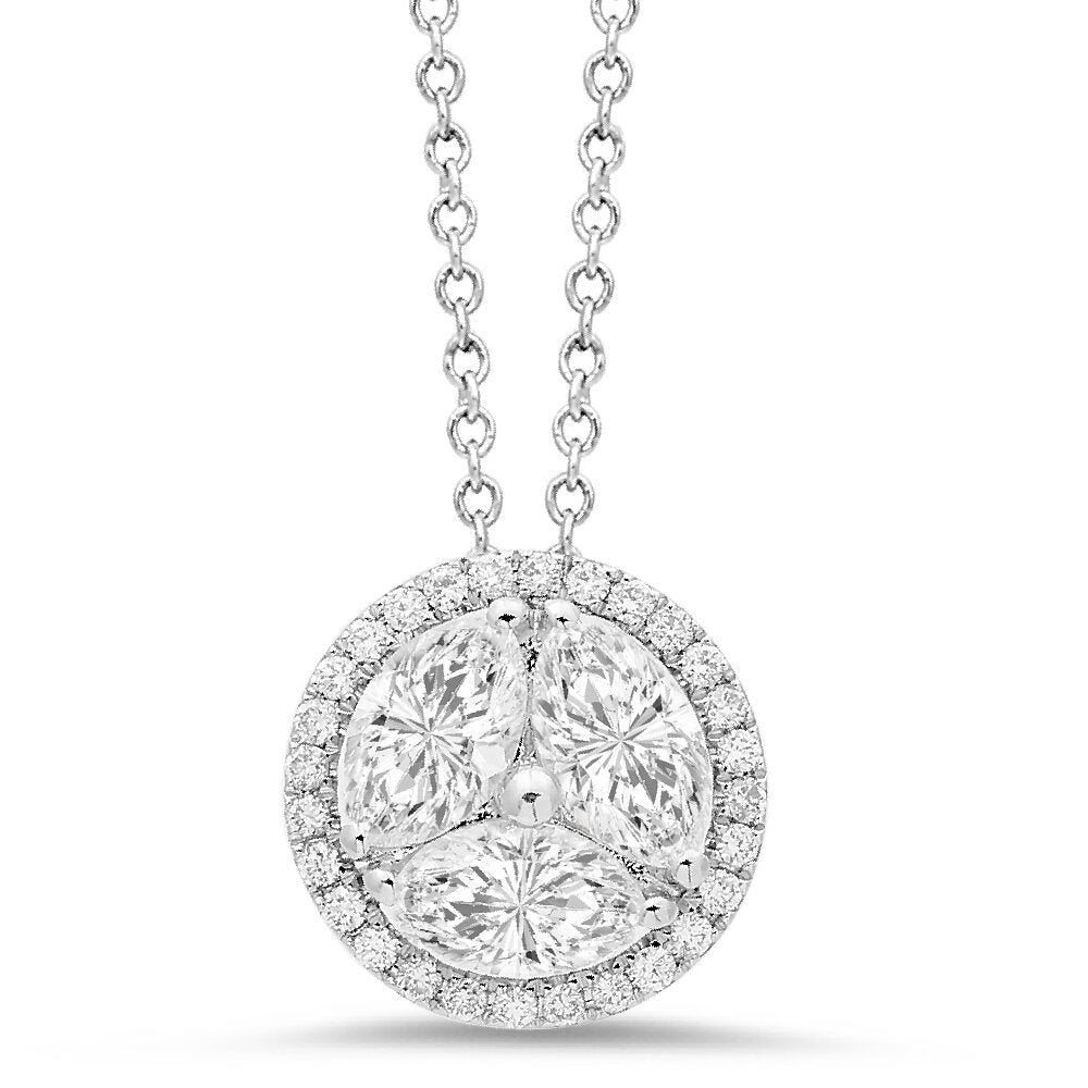 18K white gold diamond pendant - SKU#: 29572