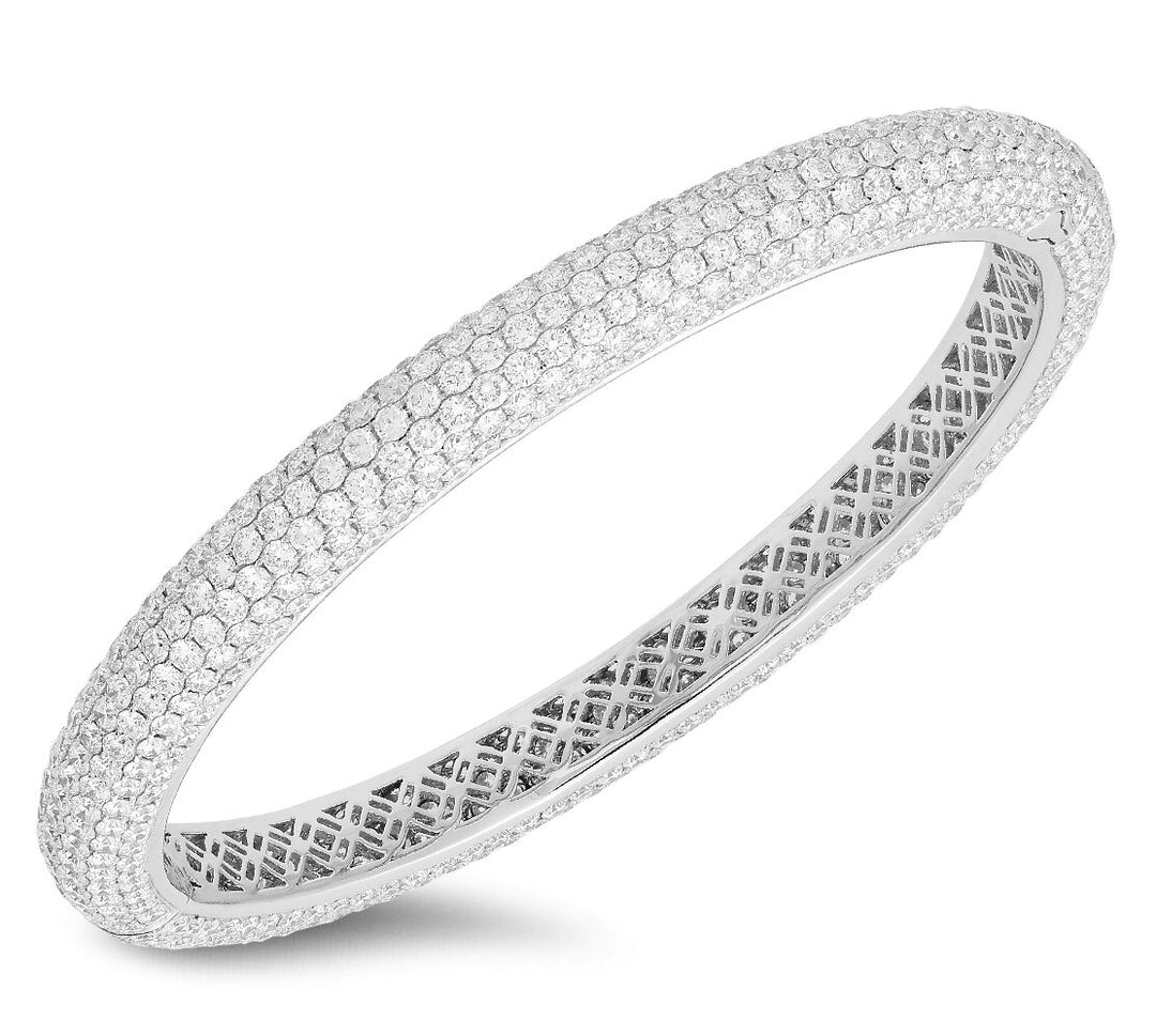 18K white gold diamond bangle - SKU#: 29614