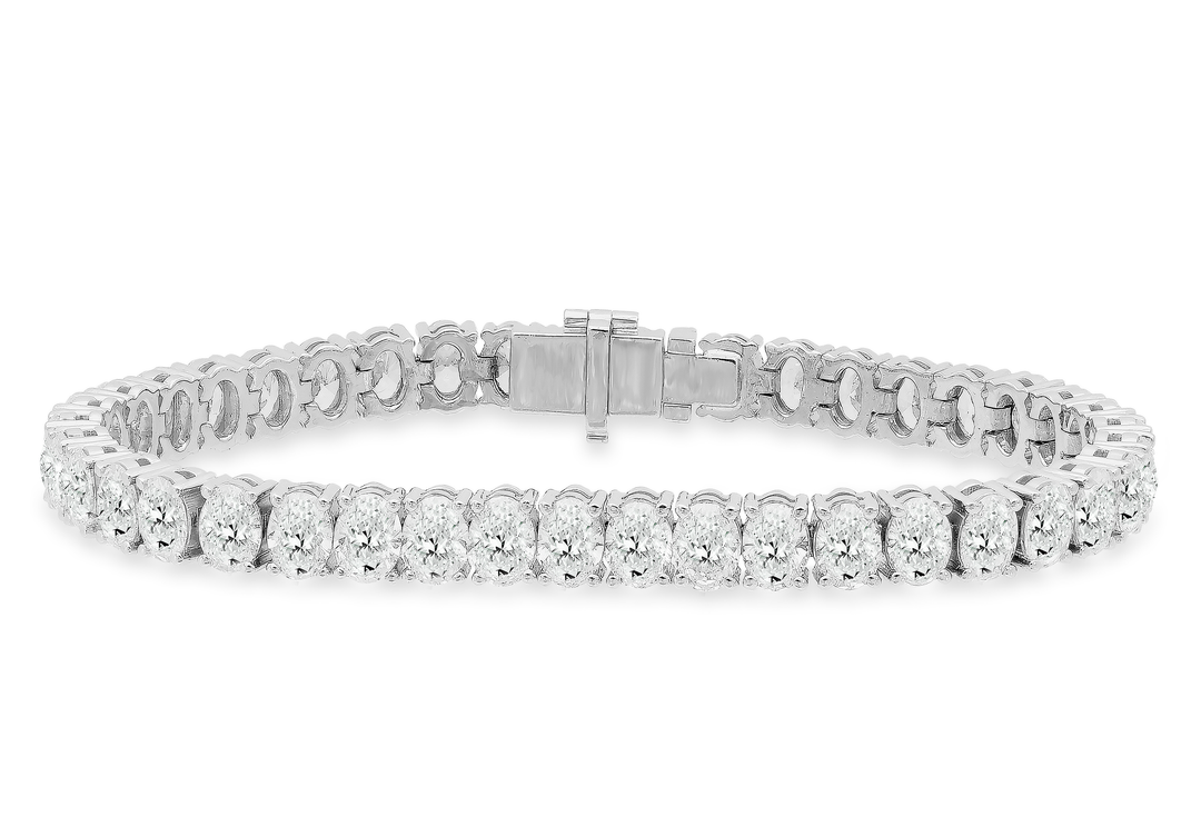 18K white gold diamond tennis bracelet - SKU#: 30273