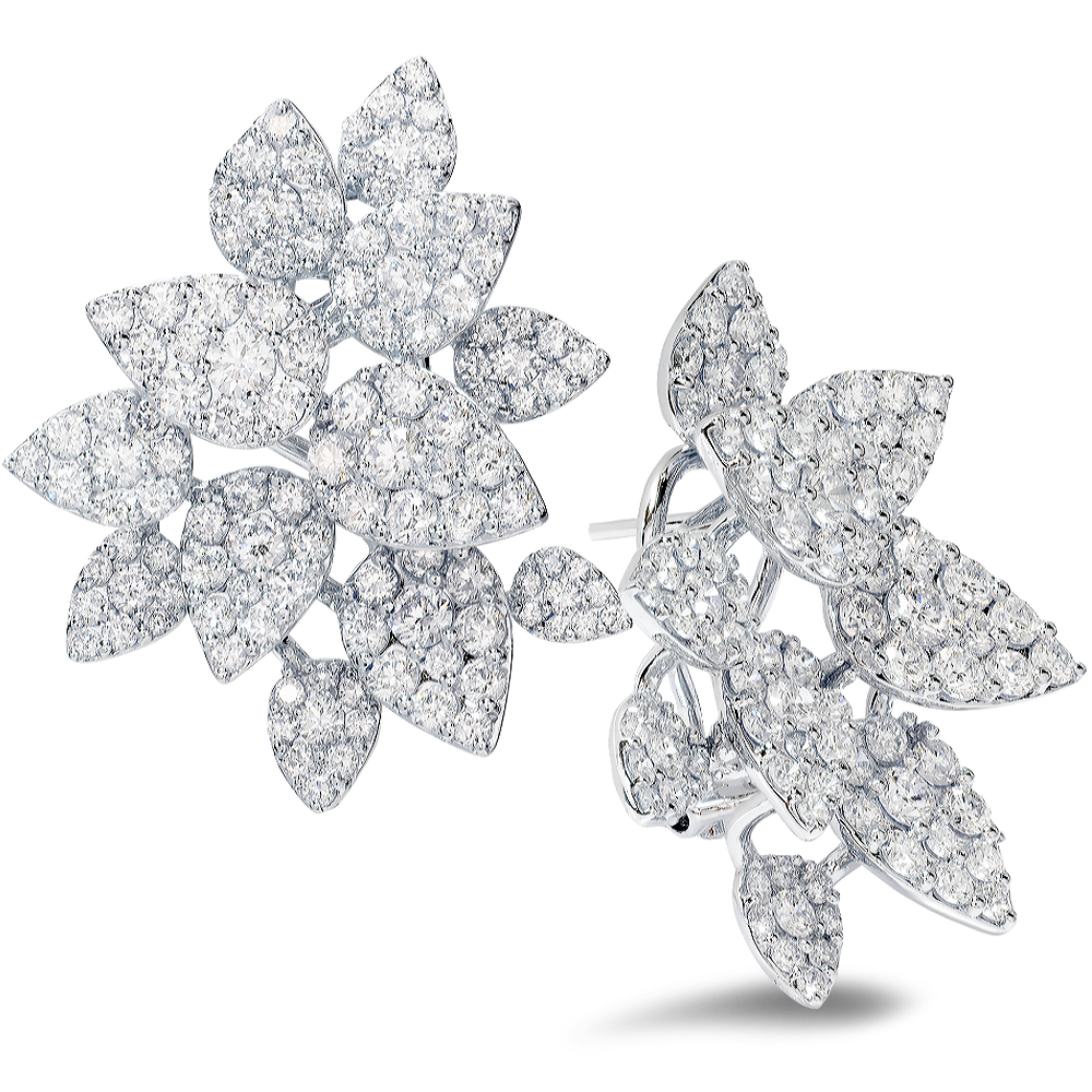 18K white gold diamond pave earrings - SKU#: 30516