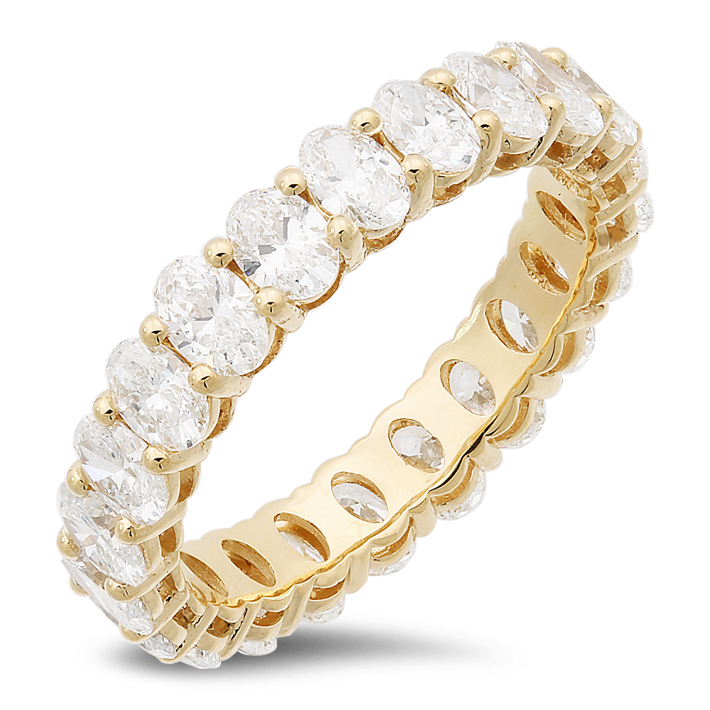 18K gold oval cut diamond eternity band