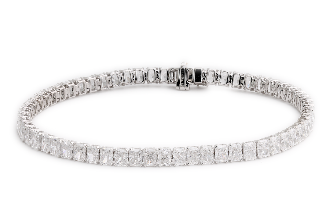 18K white gold radiant cut diamond bracelet - SKU#: 30993