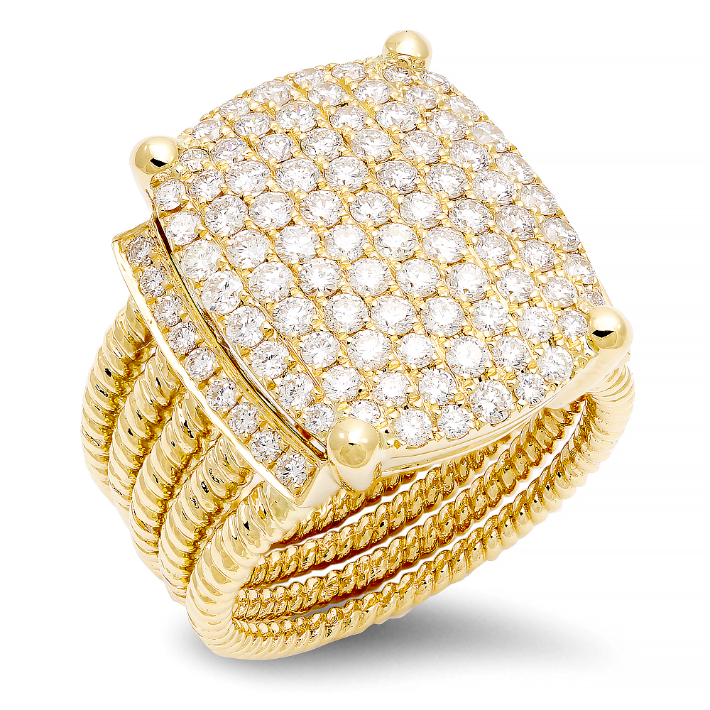 18K yellow gold diamond pave ring- SKU#: 31172
