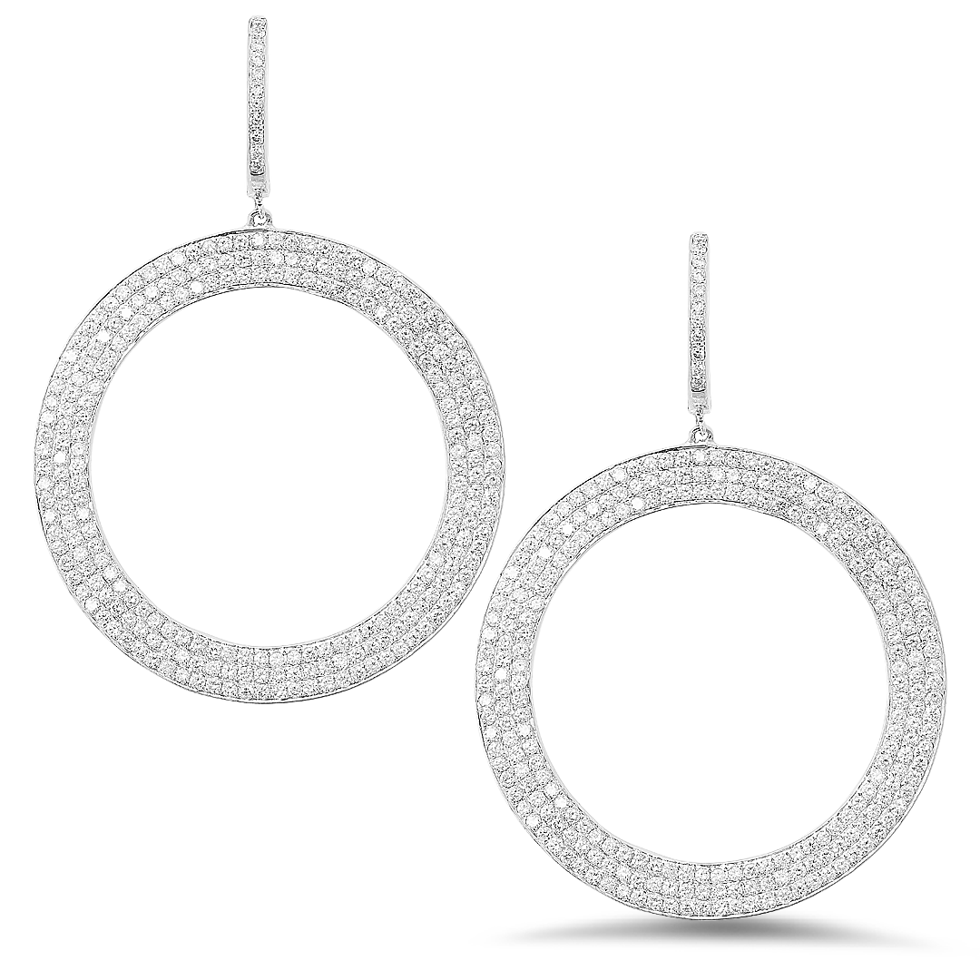 18K white gold diamond earrings - SKU#: 21831