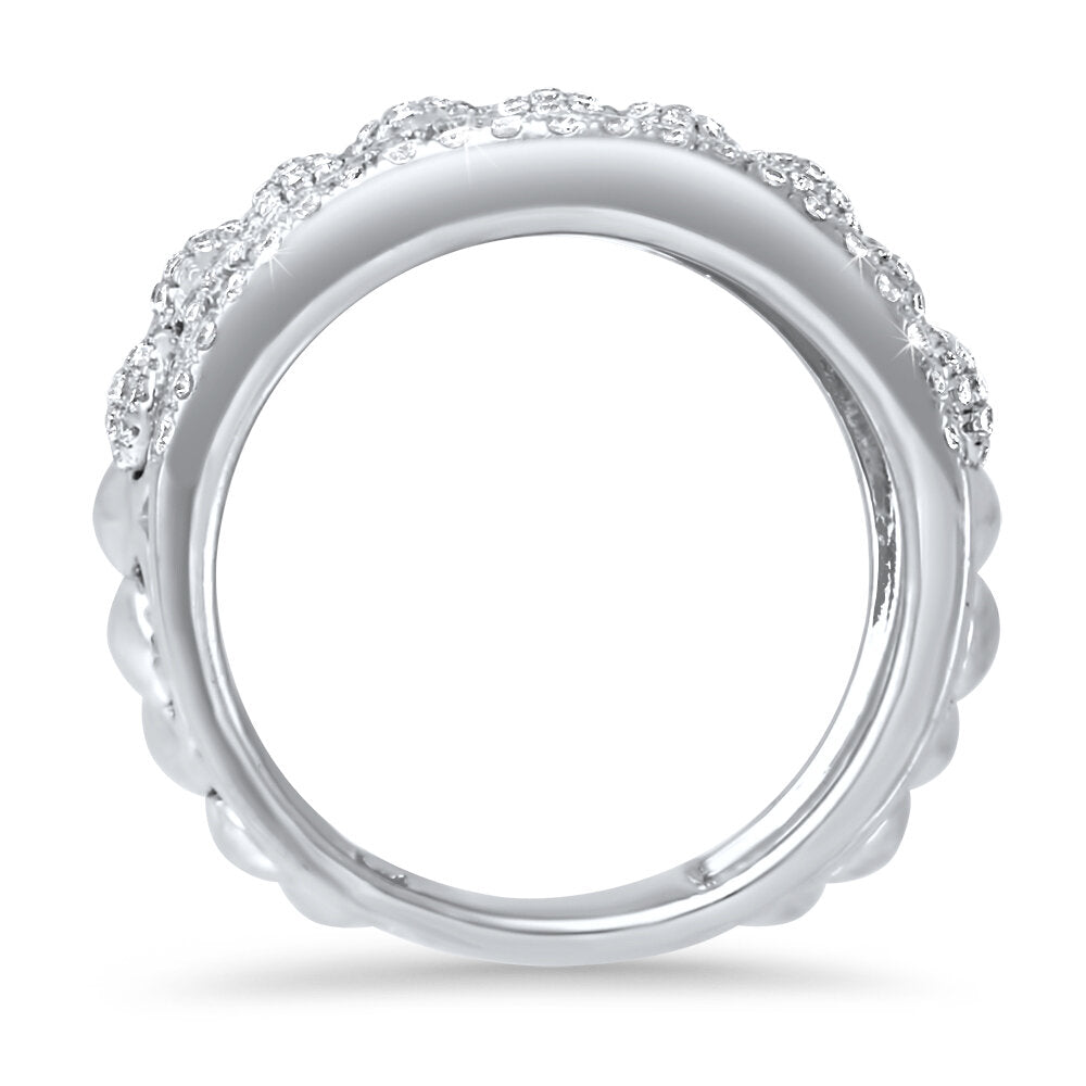 18K  white gold diamond ring - SKU#: 17870