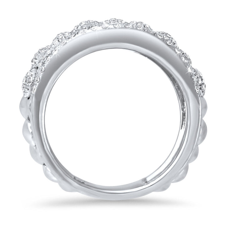 18K  white gold diamond ring - SKU#: 17870