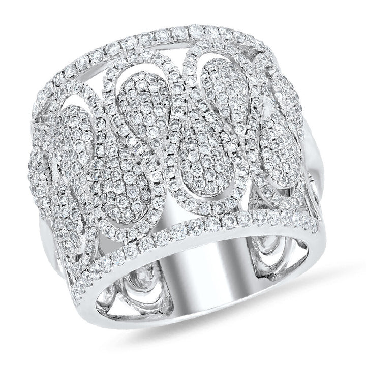 18K  white gold diamond ring - SKU#: 17870