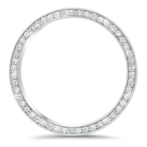 18K white gold mens hidden diamond band