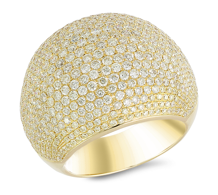 18K yellow gold diamond pave ring - SKU#: 20005