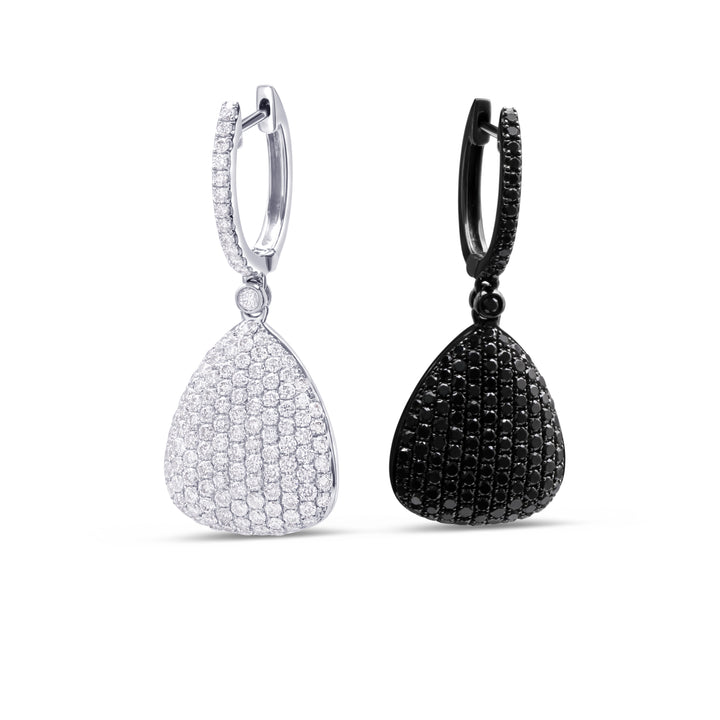 18K white and black gold diamond earrings