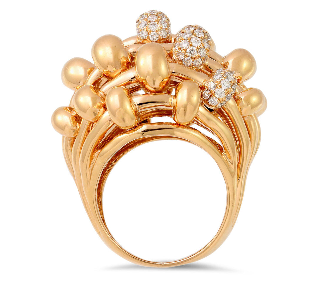 18K rose gold diamond ring - SKU#: 20402