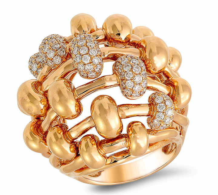 18K rose gold diamond ring - SKU#: 20402