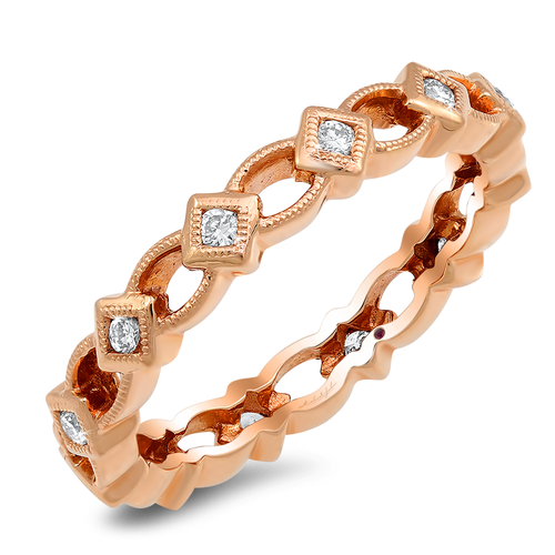18K rose gold diamond band