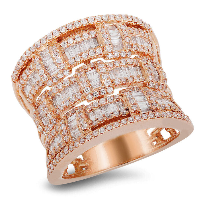 18K rose gold diamond ring - SKU#: 21108