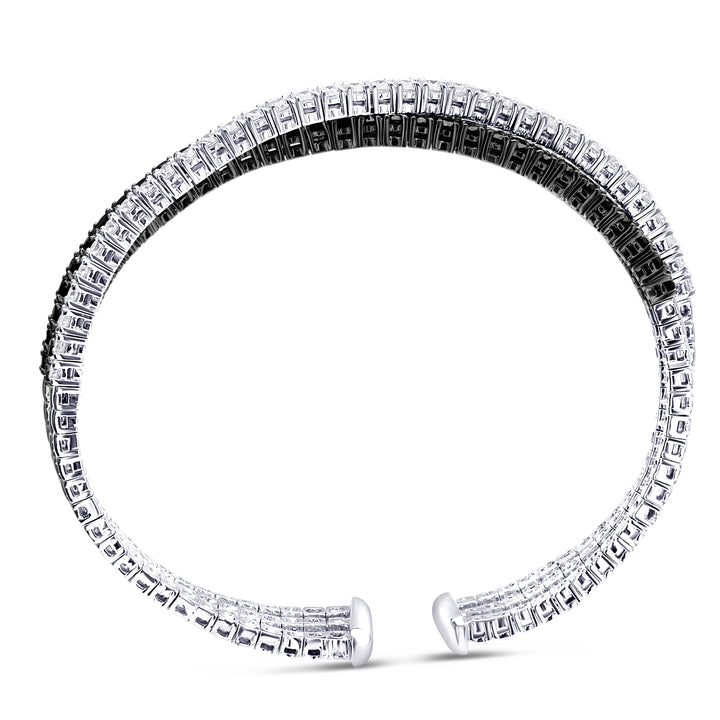 18K white and black gold diamond bangle
