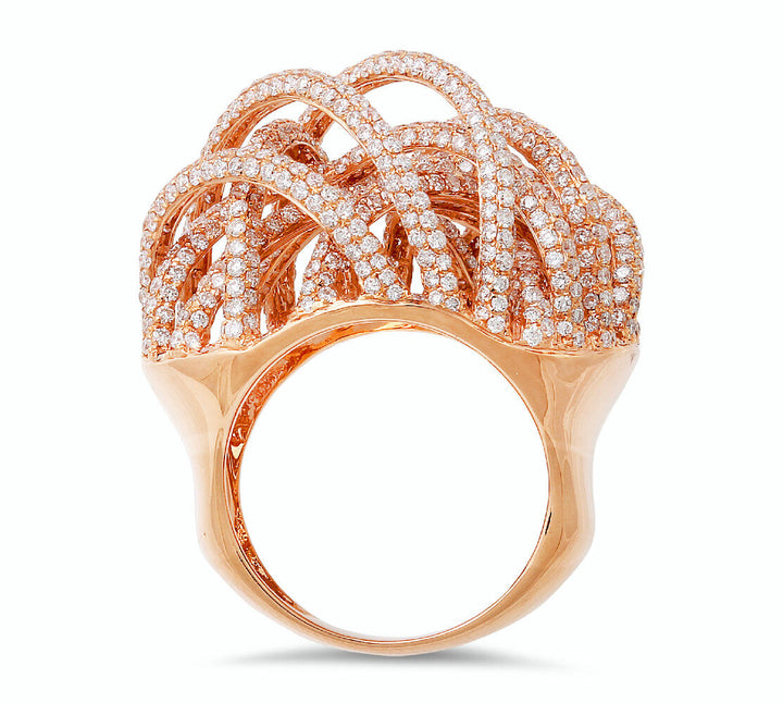 18K rose gold diamond ring - SKU# 21818