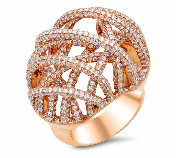 18K rose gold diamond ring - SKU# 21818