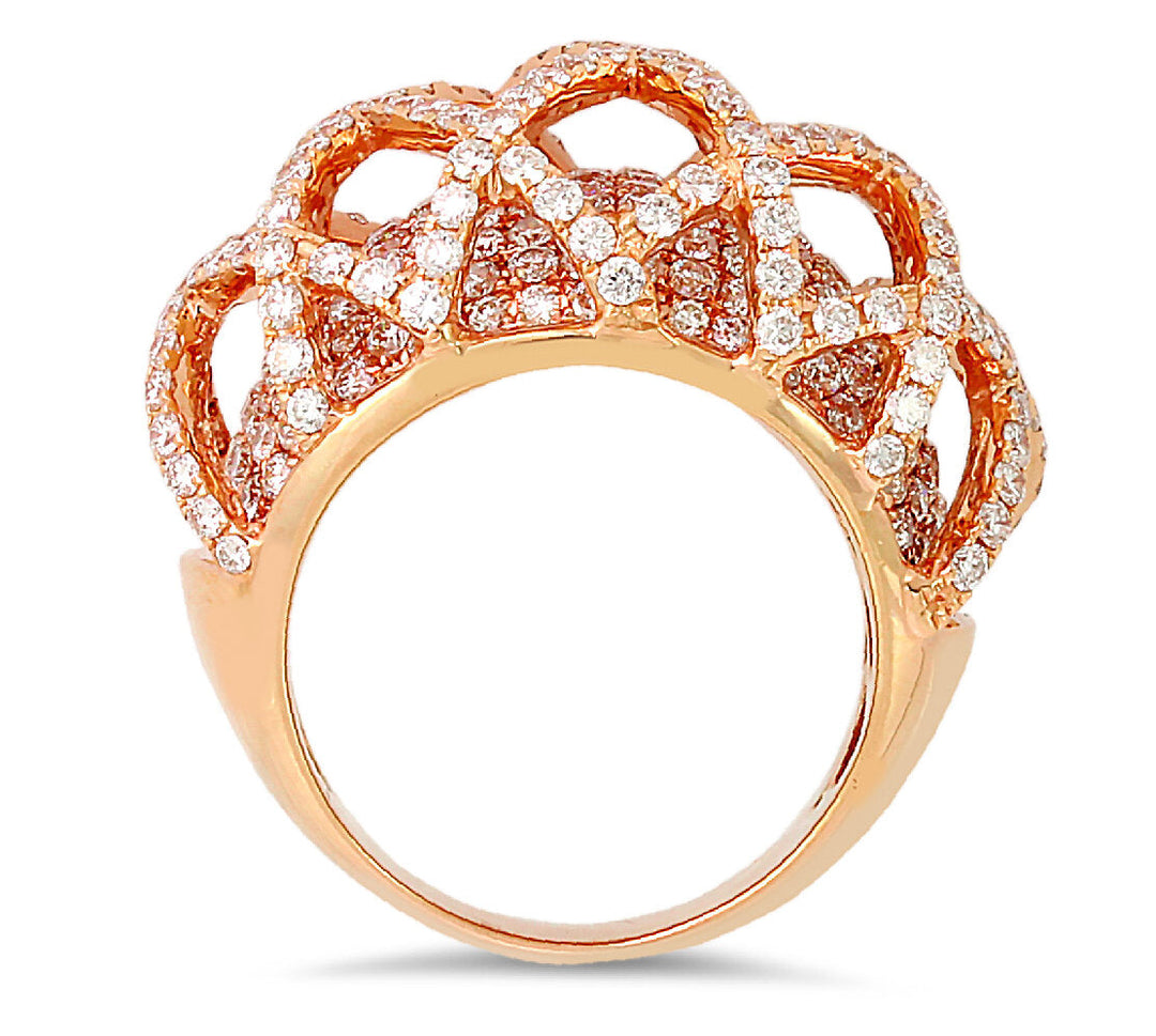 18K rose gold diamond ring - SKU# 22228