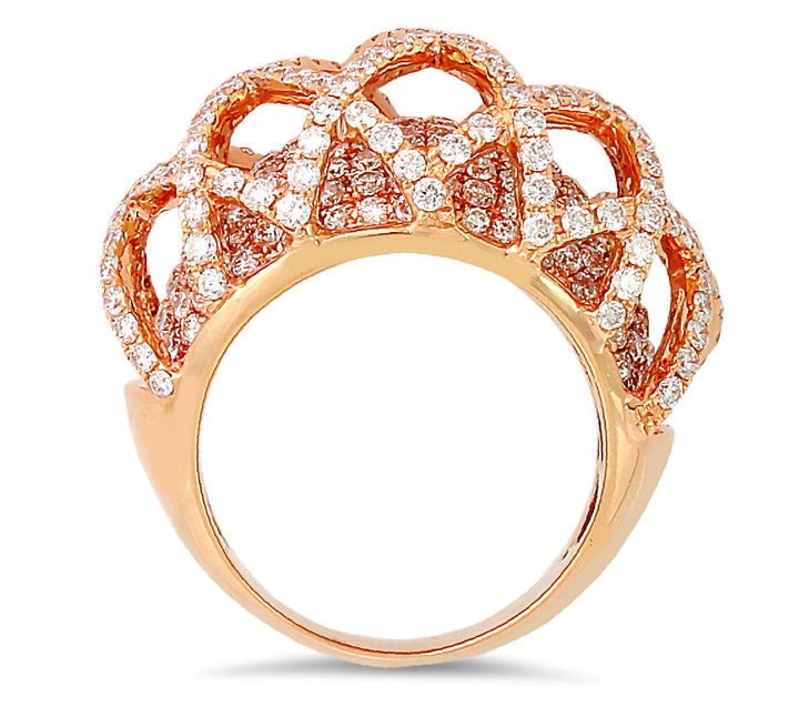 18K rose gold diamond ring - SKU# 22228