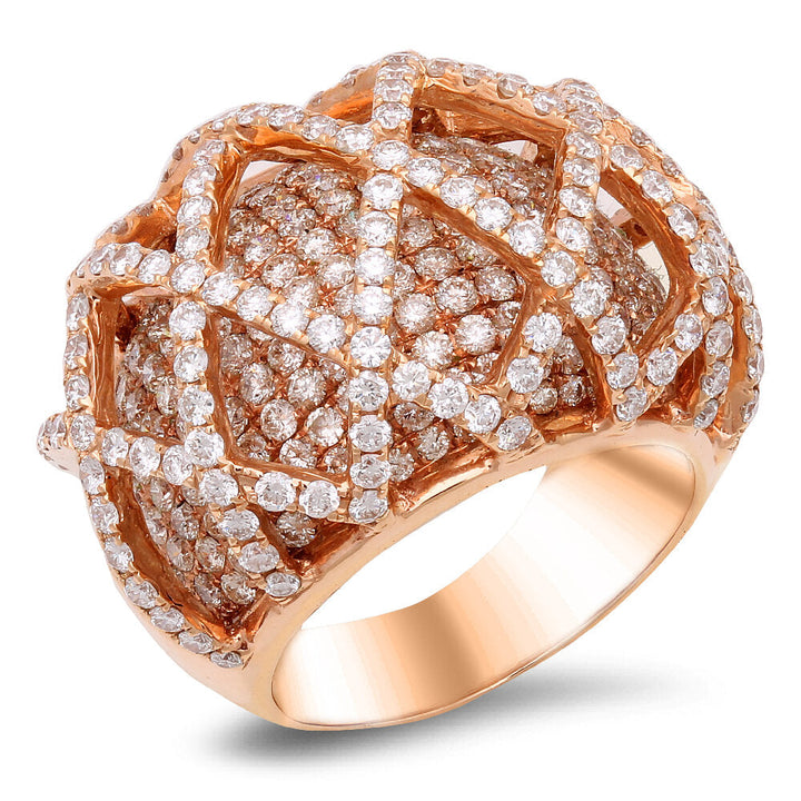 18K rose gold diamond ring - SKU# 22228