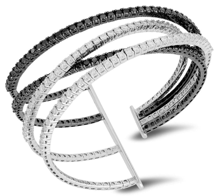 18K white and black gold diamond bangle