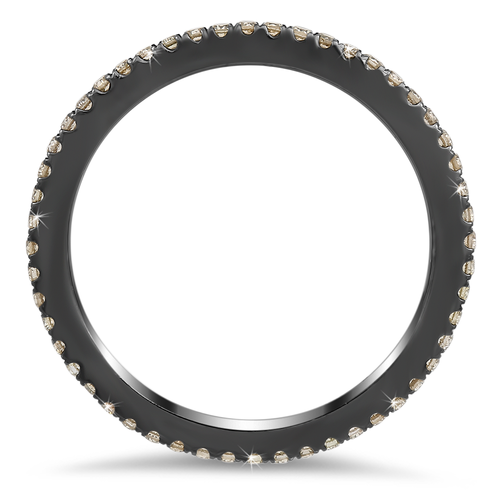 Champagne diamonds 18K black rhodium gold band - SKU#: 27581