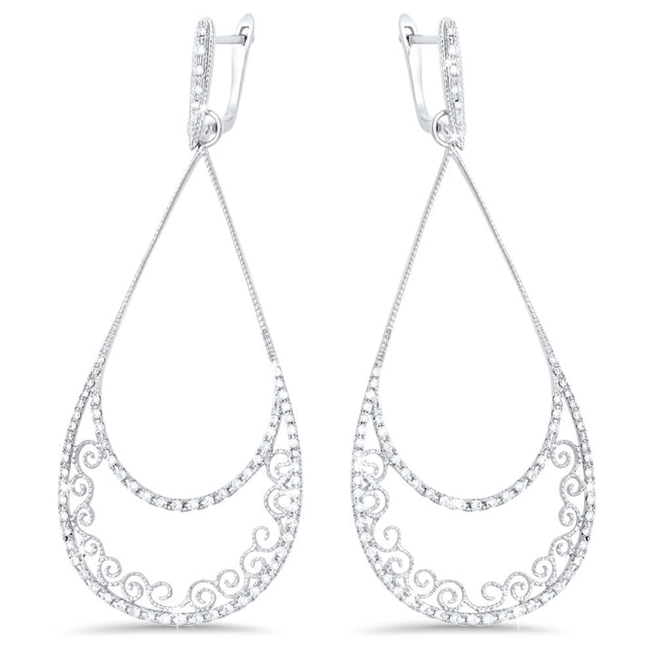 18K white gold diamond earrings - SKU#: 22914