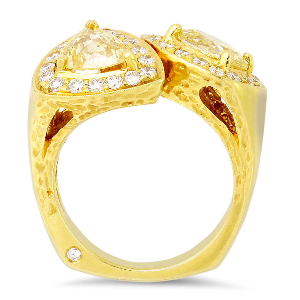18K yellow gold diamond ring - SKU#: 23271