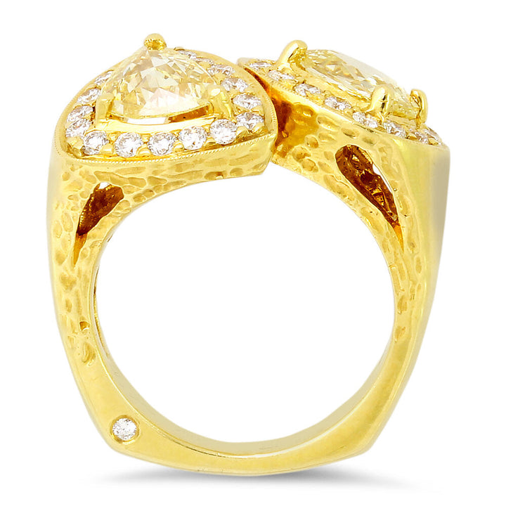 18K yellow gold diamond ring - SKU#: 23271