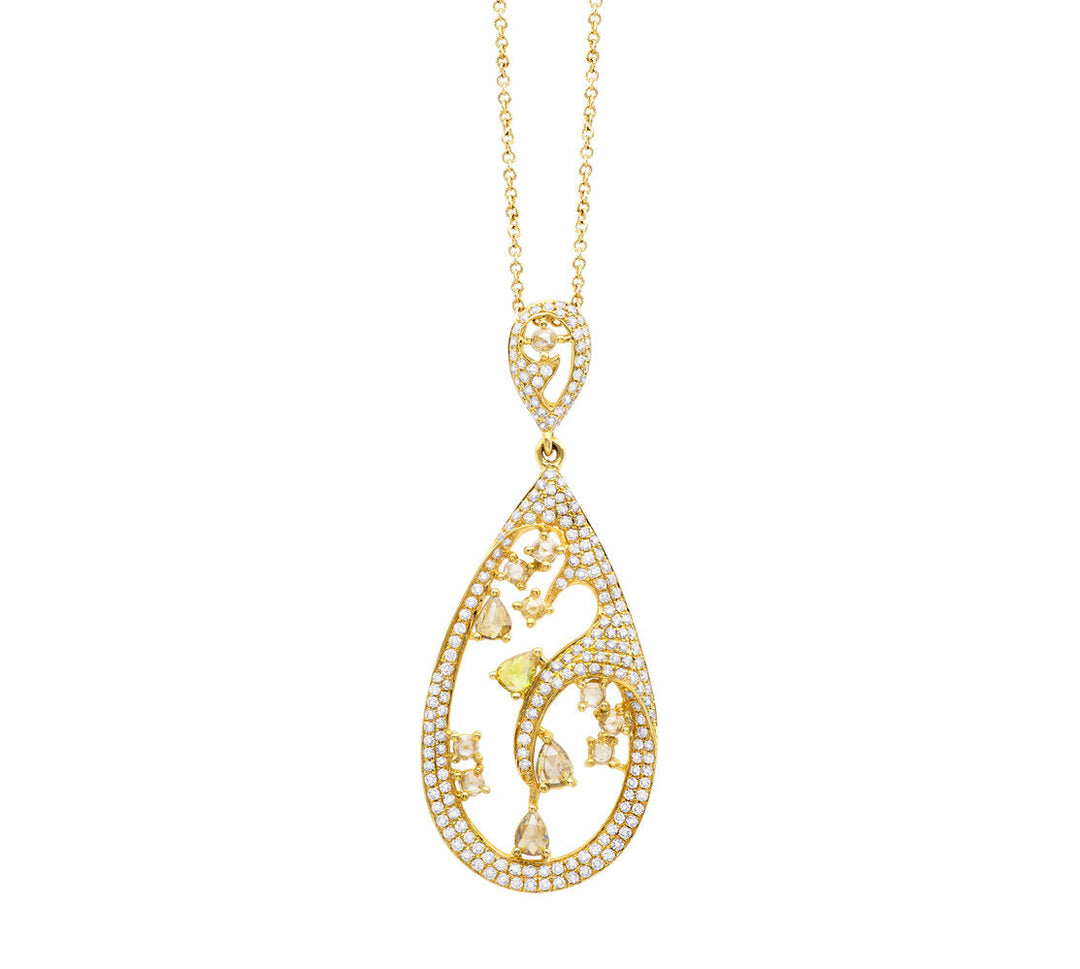 18K rose gold diamond pendant - SKU#: 23433