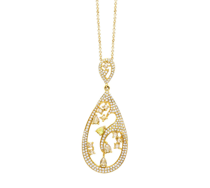 18K rose gold diamond pendant - SKU#: 23433