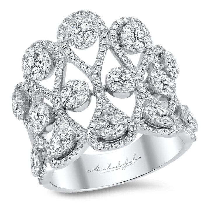 18K  white gold diamond ring - SKU#: 24699