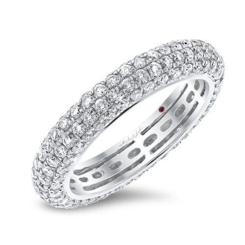 18K white gold pave diamond eternity band