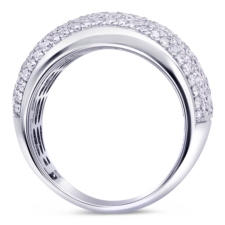 18K white gold diamond pave set ring