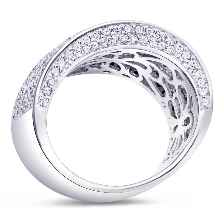 18K white gold diamond pave set band
