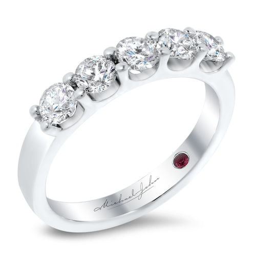 18K white gold diamond wedding band