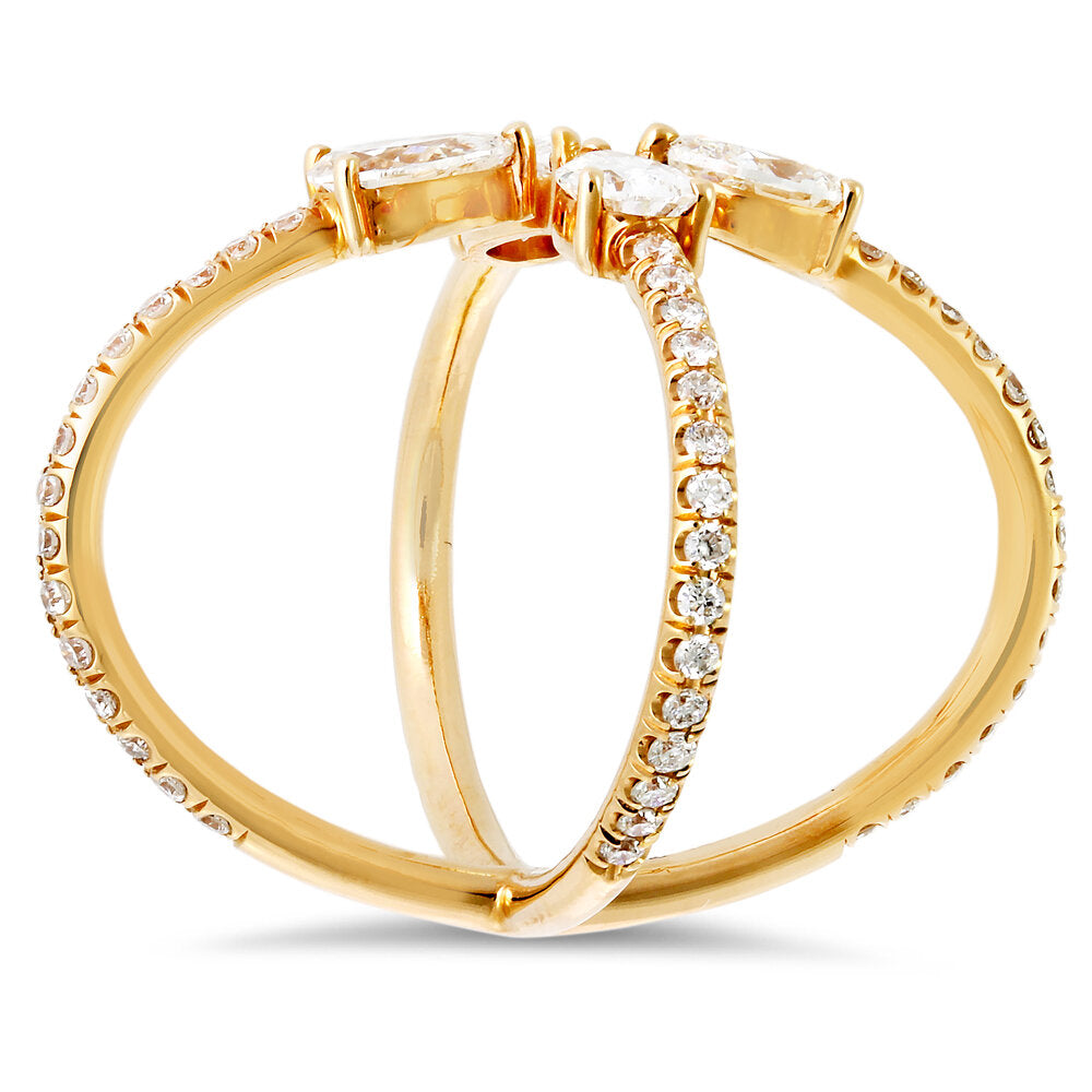 18K rose gold diamond ring - SKU# 28922