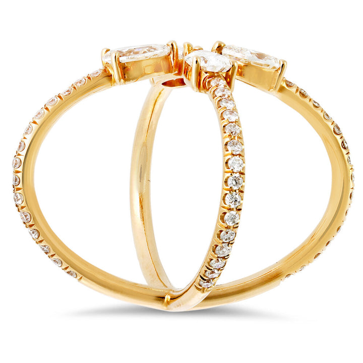 18K rose gold diamond ring - SKU# 28922