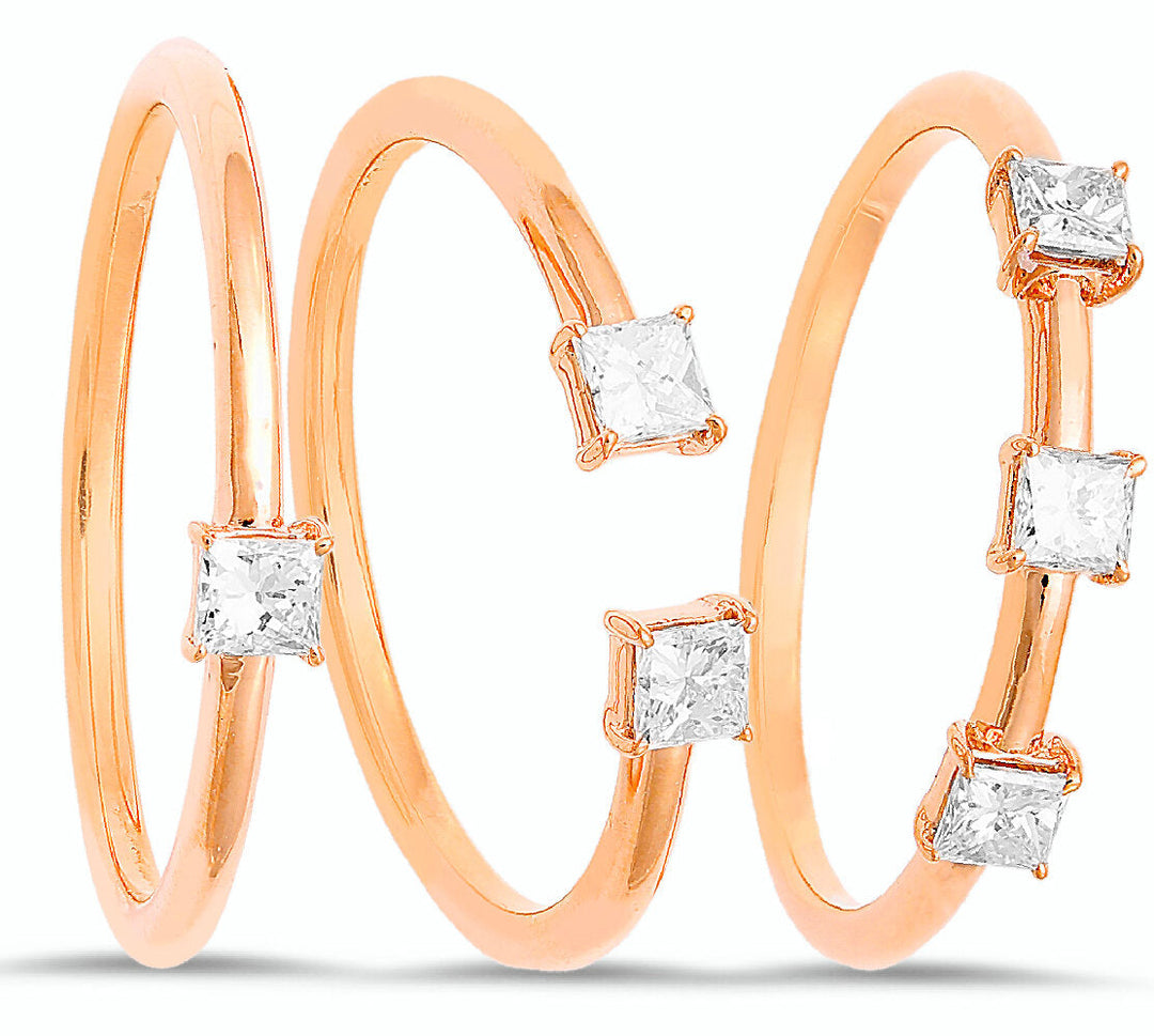 18K three piece gold stackable rings - SKU#: 28119