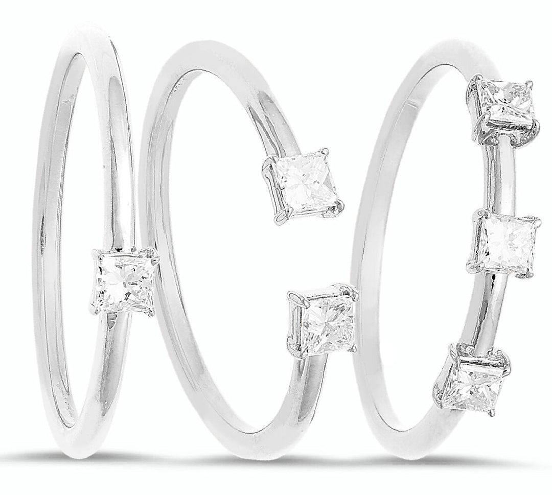 18K three piece gold stackable rings - SKU#: 28119