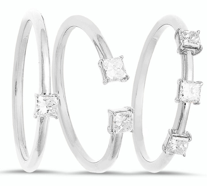 18K three piece gold stackable rings - SKU#: 28119