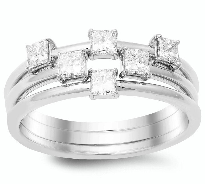 18K three piece gold stackable rings - SKU#: 28119