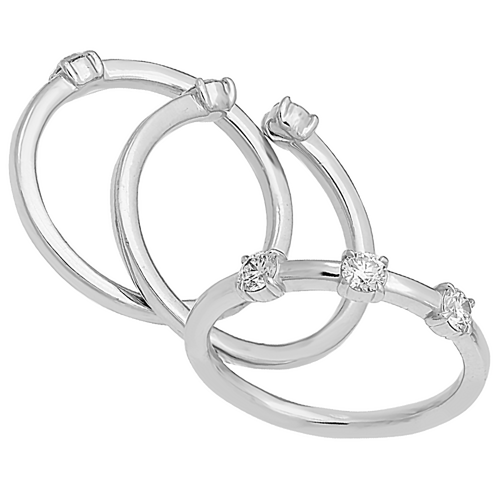 18K gold 3pcs diamond ring  - SKU#: 28310