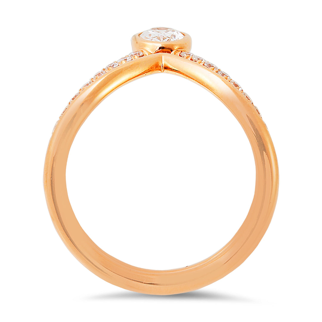 18K rose gold diamond ring - SKU#: 28359