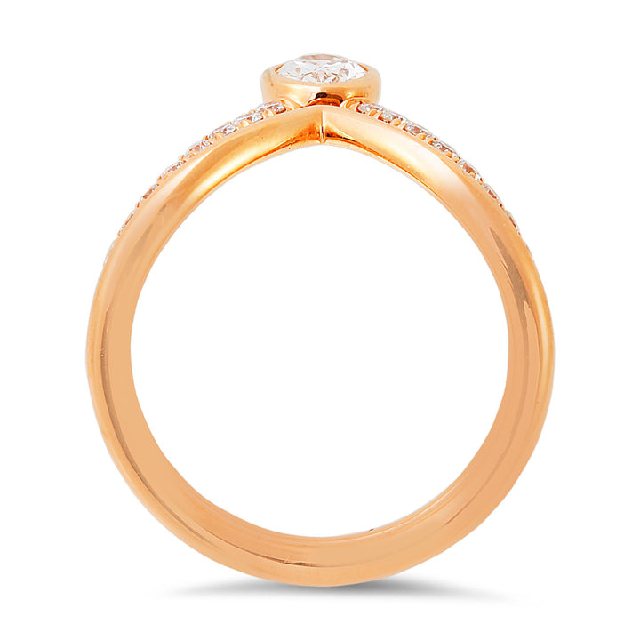 18K rose gold diamond ring - SKU#: 28359